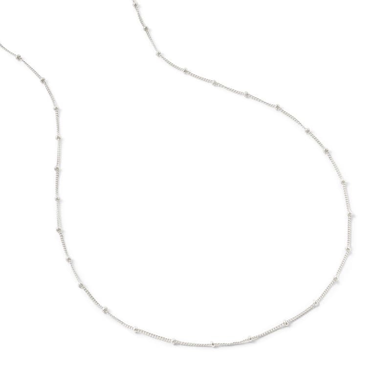 16-inch Beaded Necklace in Sterling Silver 925