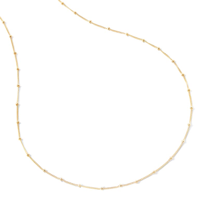 21-inch Beaded Necklace in 18ct Gold Vermeil