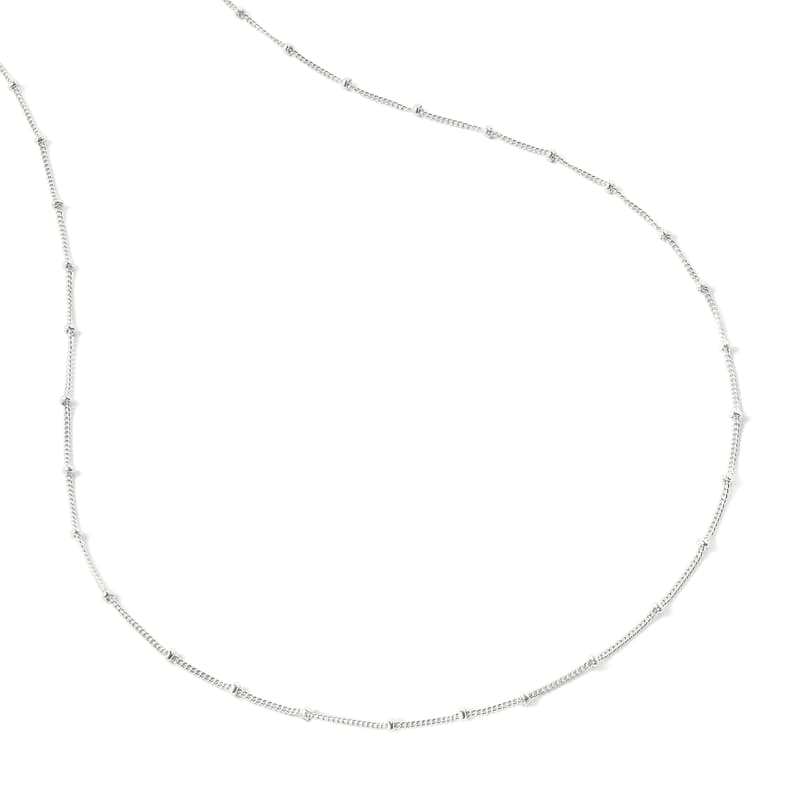 21-inch Beaded Necklace in Sterling Silver 925