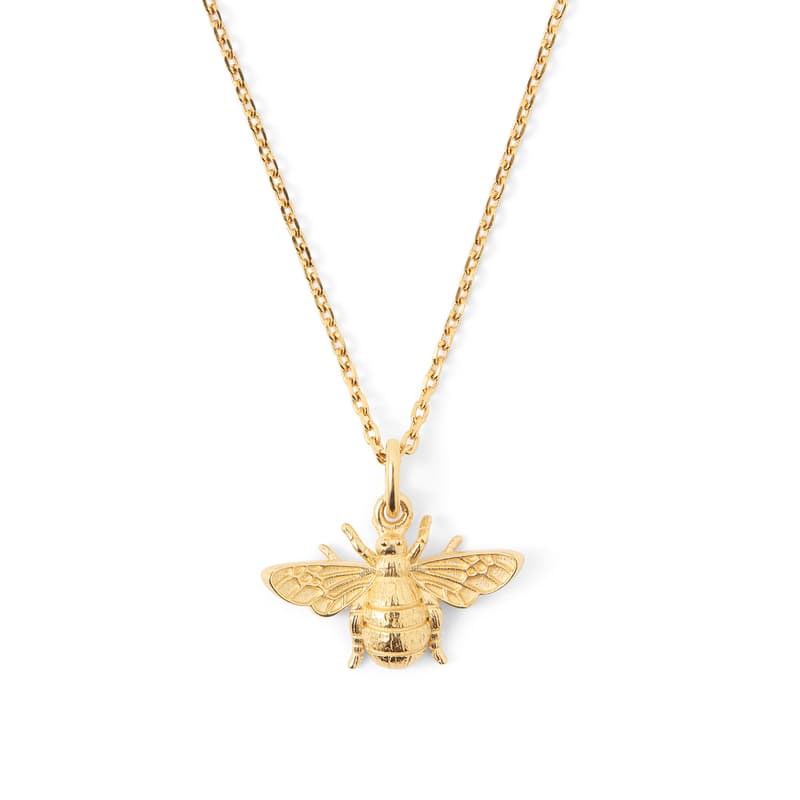 Bee Charm Necklace in 18ct Gold Vermeil