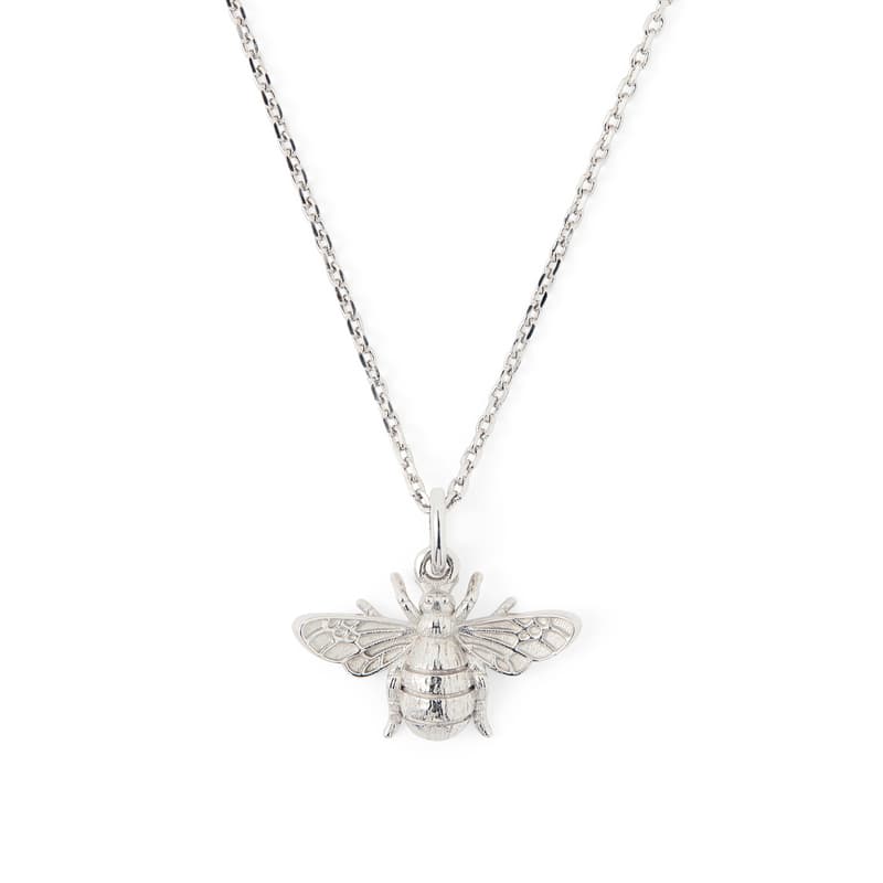 Bee Charm Necklace in Sterling Silver 925
