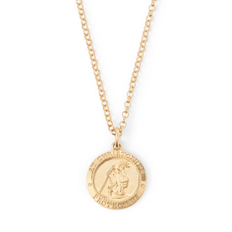 St Christopher Charm Necklace in 18ct Gold Vermeil