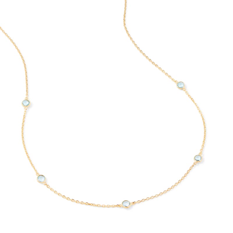 Gemstone Necklace in Swiss Blue Topaz & 18ct Gold Vermeil