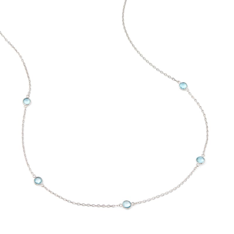 Gemstone Necklace in Swiss Blue Topaz & Sterling Silver 925