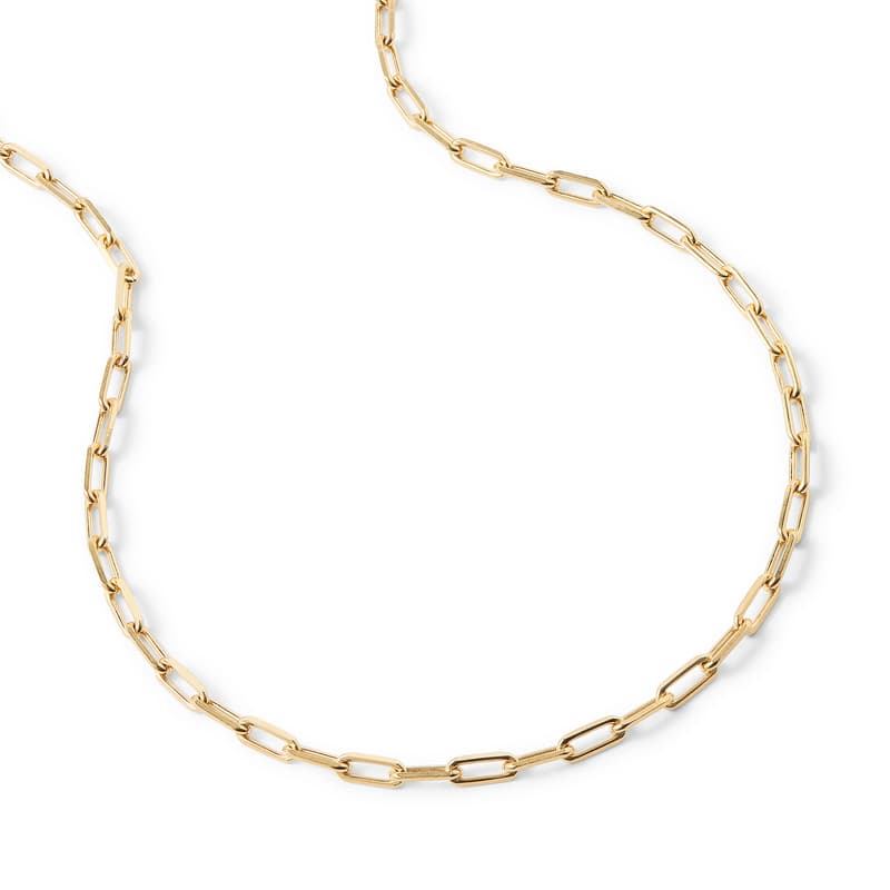 17-inch Paper Clip Chain Necklace in 18ct Gold Plated
