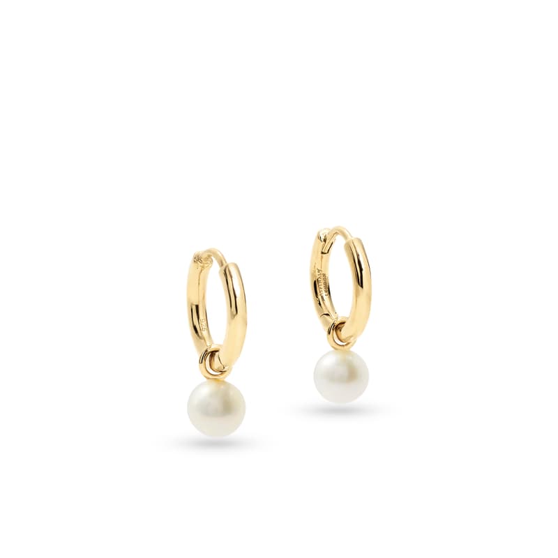 Pearl Huggie Earrings in 18ct Gold Vermeil