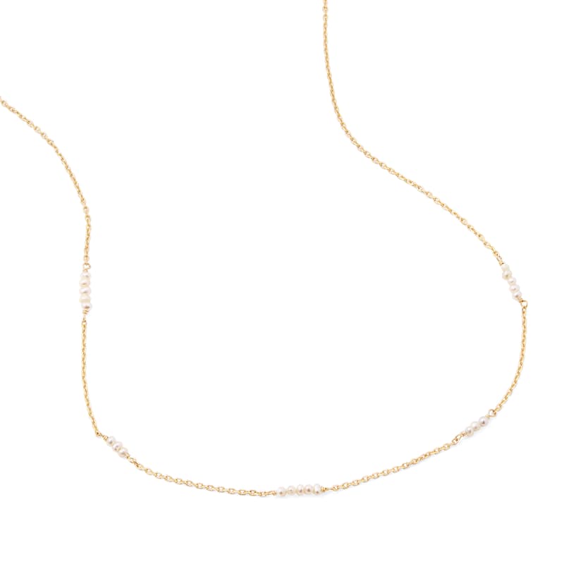 Pearl Cluster Necklace in 18ct Gold Vermeil