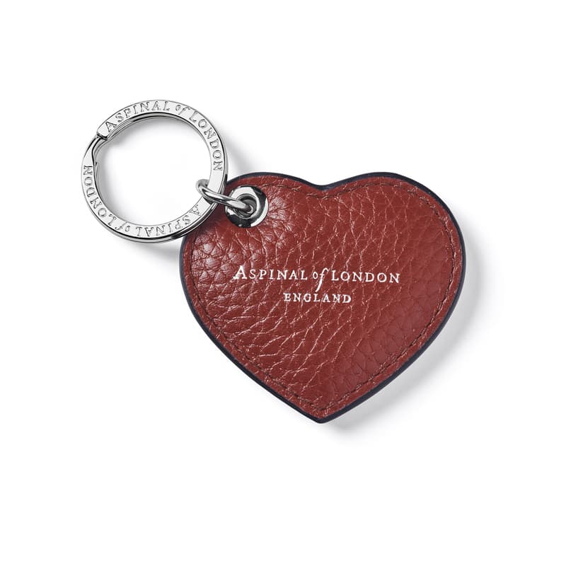 Small Heart Keyring in Merlot Pebble