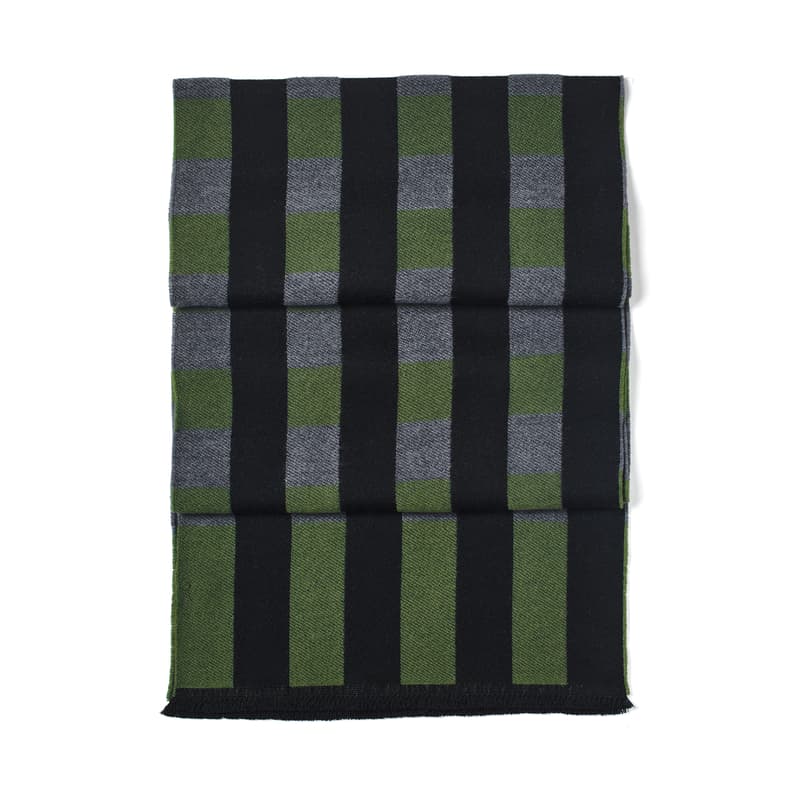 Exploded Check Wool Scarf in Racing Green
