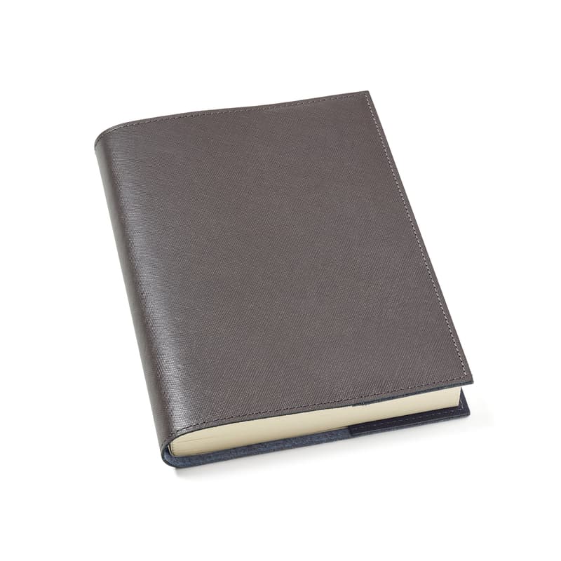 A5 Refillable Journal in Grey & Navy Saffiano