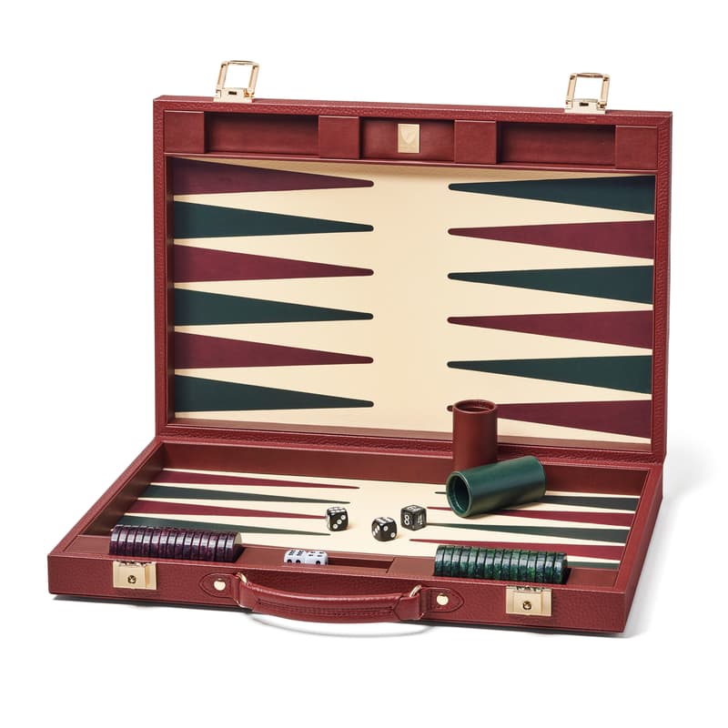 17-inch Backgammon Set in Merlot Pebble