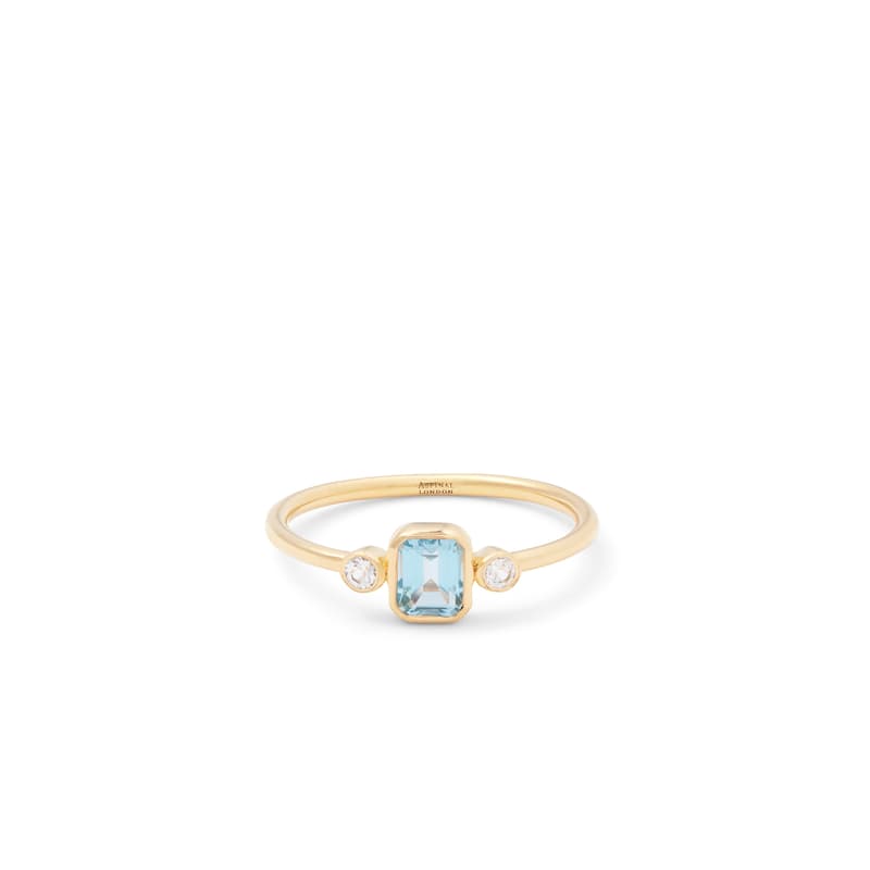 Gemstone Ring in Swiss Blue Topaz & 18ct Gold Vermeil