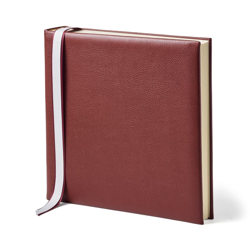 12-inch Leather Photo Album in Merlot Pebble