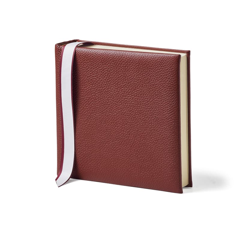 8-inch Leather Photo Album in Merlot Pebble
