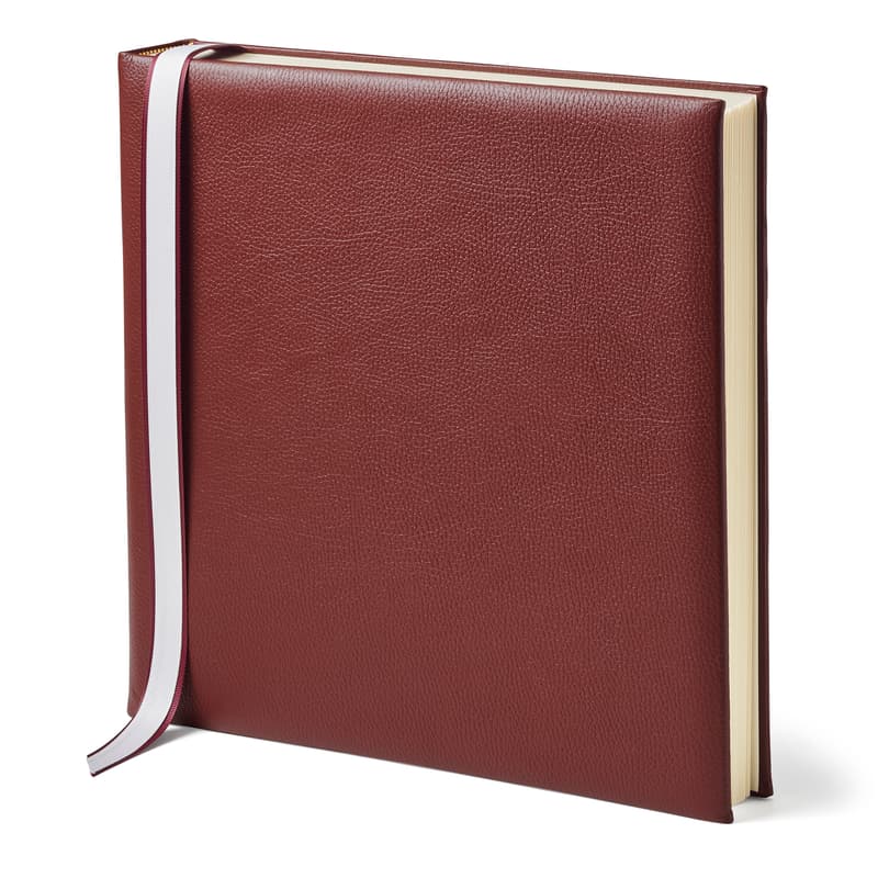14-inch Leather Photo Album in Merlot Pebble