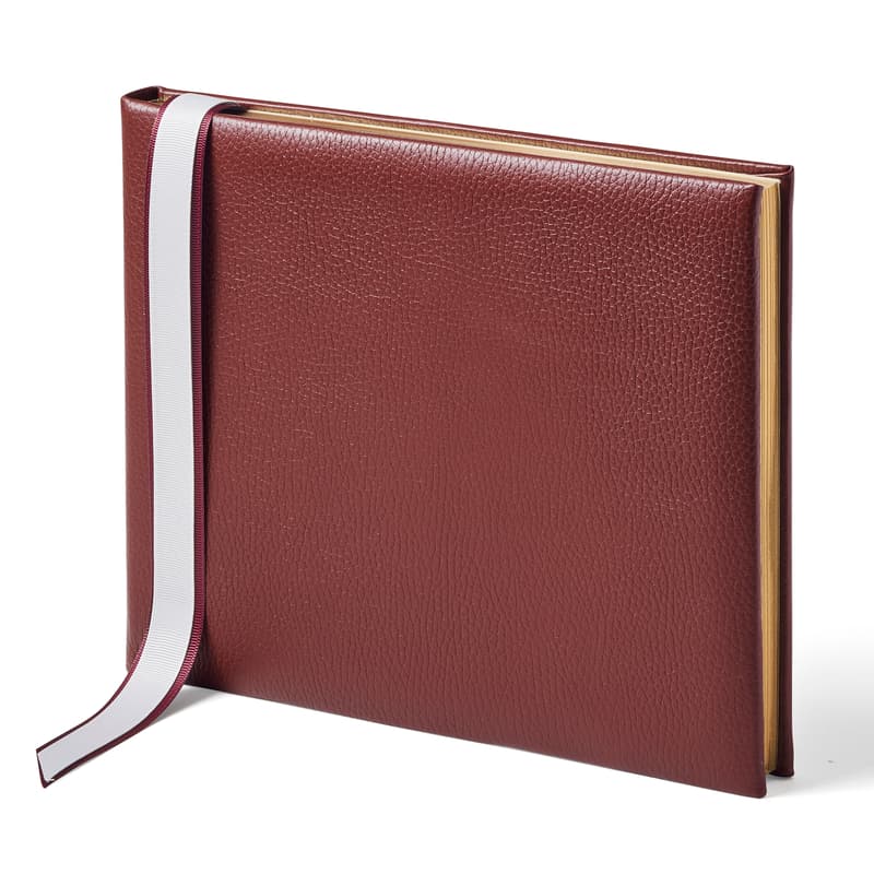 Classic Leather Guest Book in Merlot Pebble