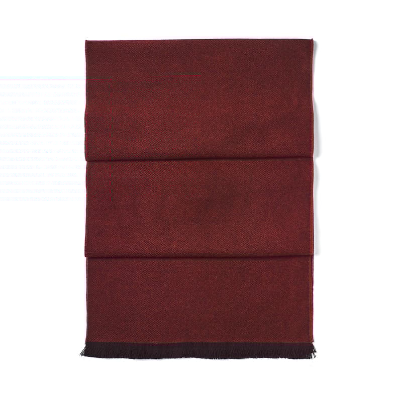 Reversible Merino Wool Scarf in Merlot & Grey