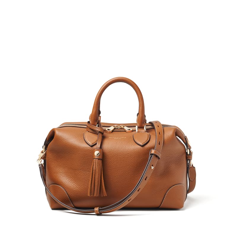 Hudson Bags in Tan Milled Pebble