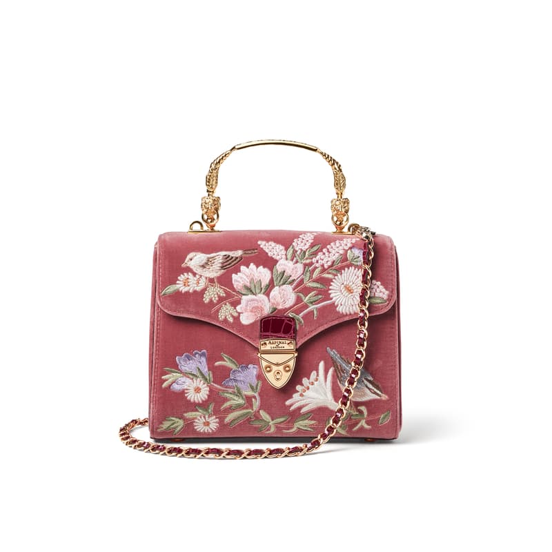 Midi Mayfair in English Garden Bird Hand Embroidery on Velvet