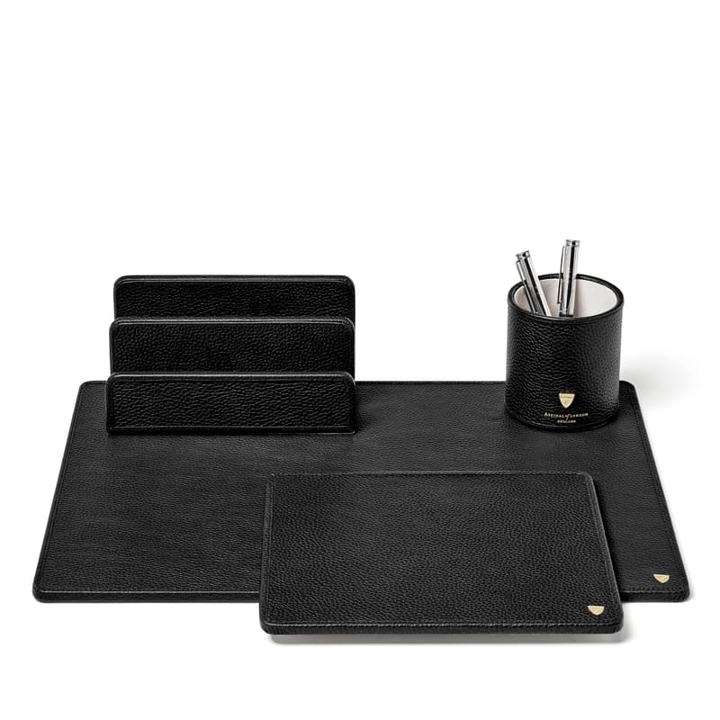 Desk Accessories Set in Black Pebble