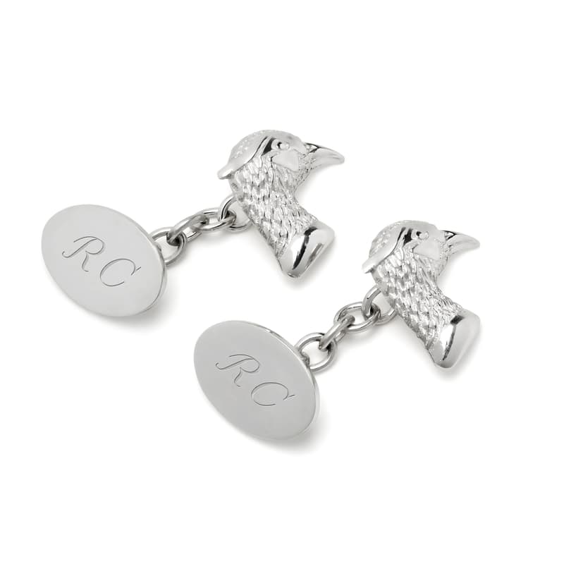 Sterling Silver Pheasant Cufflinks