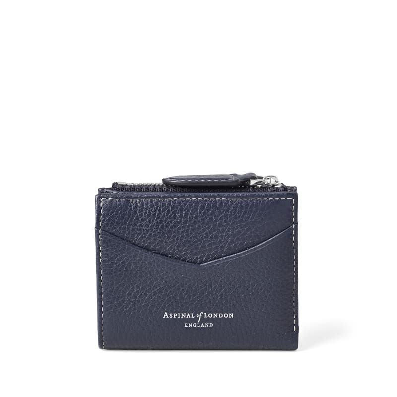 Hudson Multi-Use Pocket Wallet in French Navy Milled Pebble