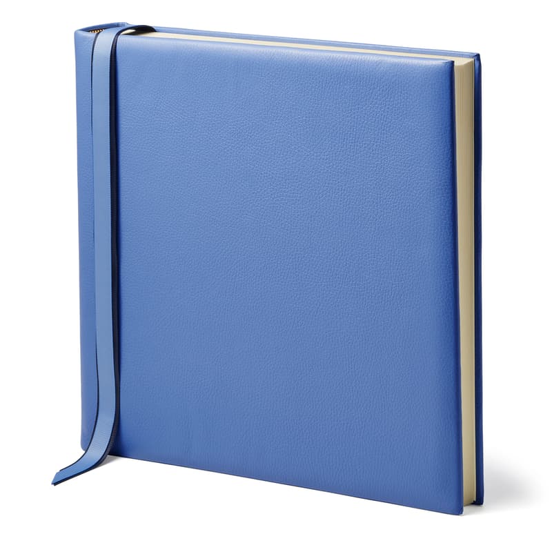 14-inch Leather Photo Album in Capri Blue Pebble