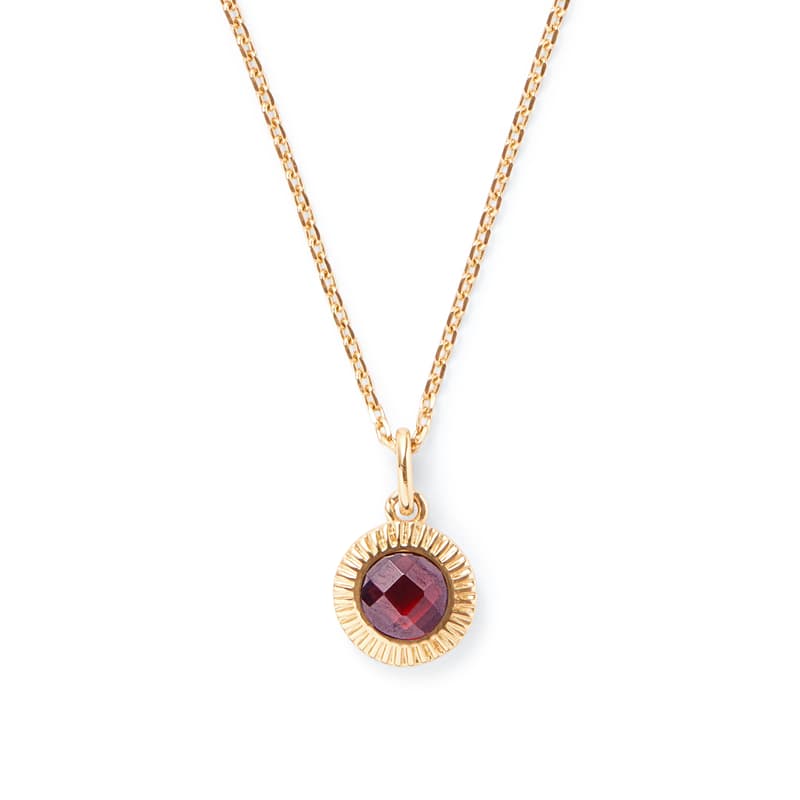 Gemstone Pendant Necklace in Rhodolite Garnet & 18ct Gold Vermeil