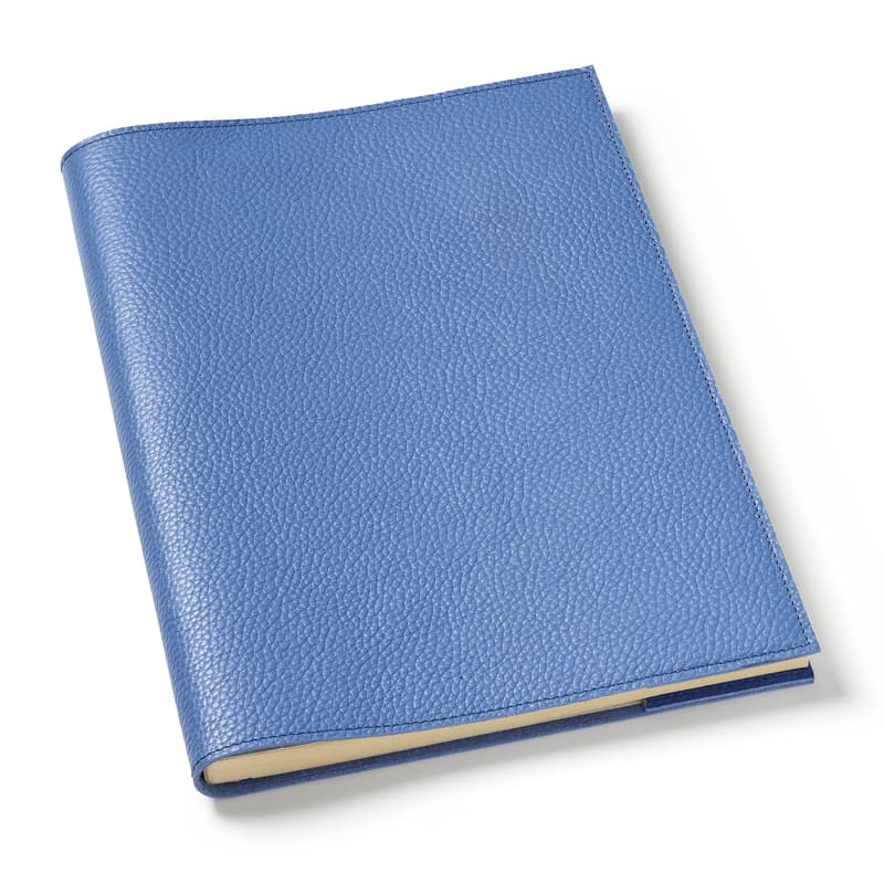 A4 Refillable Leather Journal in Capri Blue Pebble