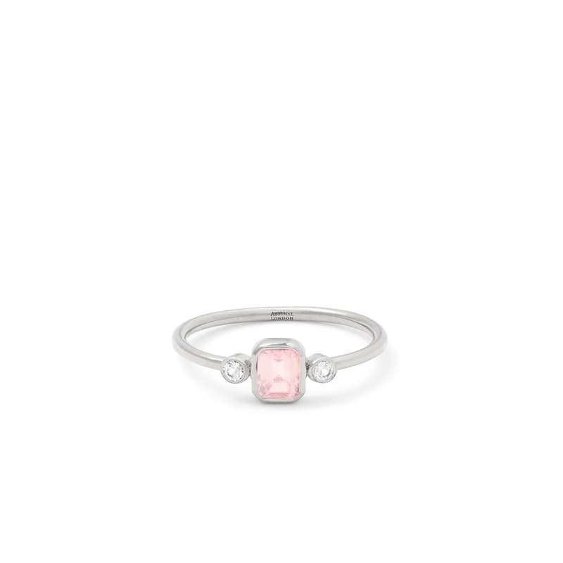 Gemstone Ring in Rose Quartz & Sterling Silver 925
