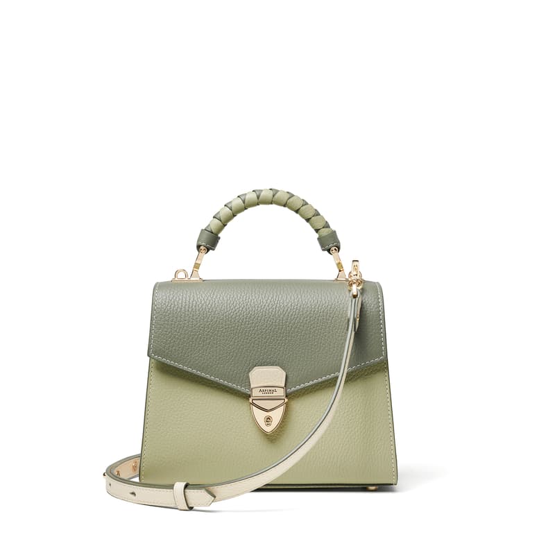 Midi Mayfair 2 Bag in Pistachio, Sage & Ivory Pebble