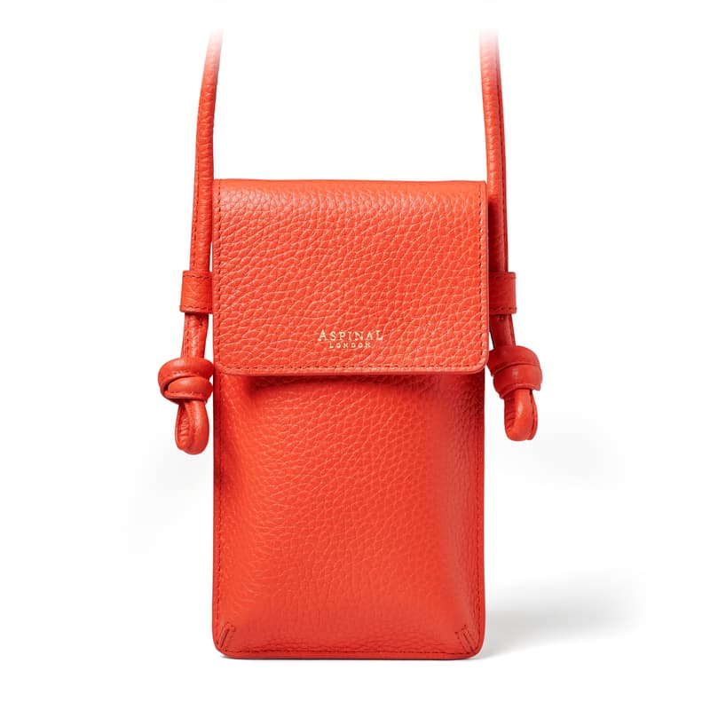 Ella Phone Pouch in Coral Pebble