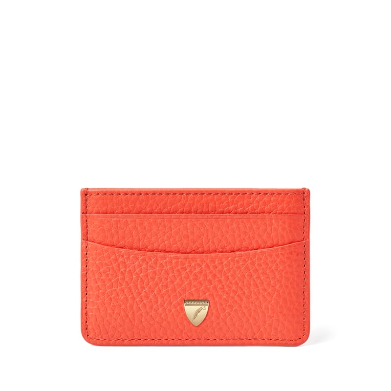 Slim Credit Card Holder in Coral Pebble