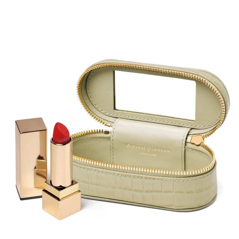 Handbag Tidy All in Deep Shine Pistachio Small Croc