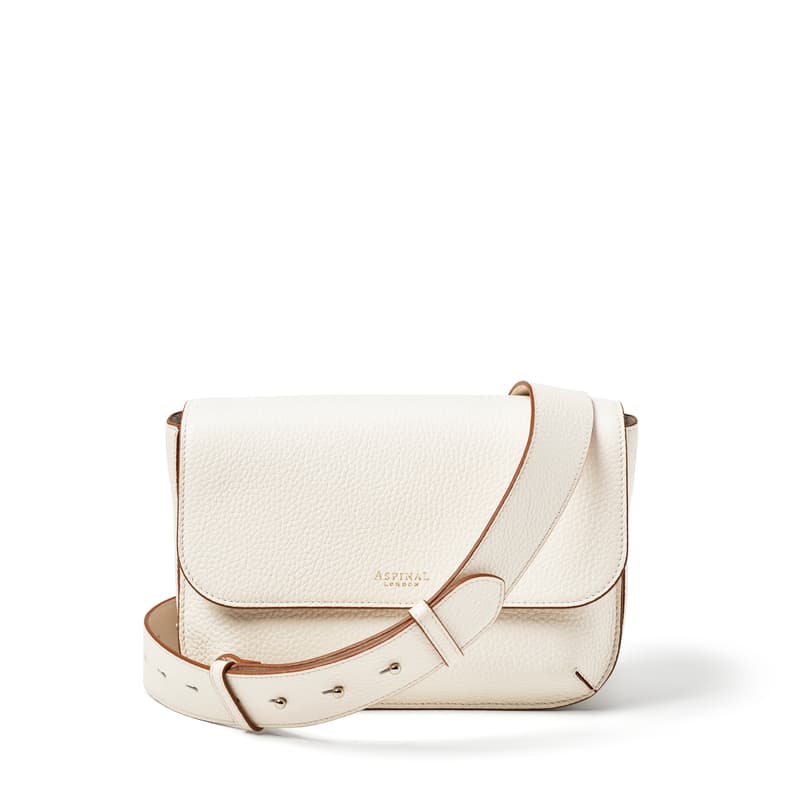 Ella Grande Crossbody Bag in Ivory Pebble