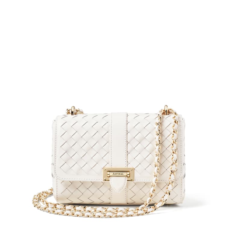 Lottie Bag in Chalk White Woven Leather