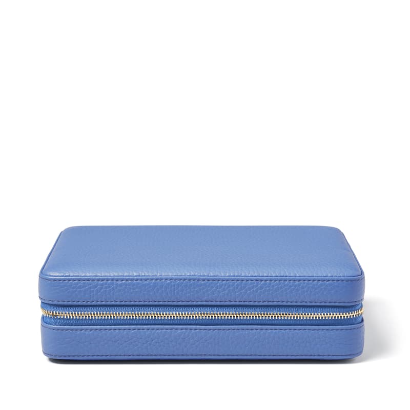 Large Travel Jewellery Case in Capri Blue Pebble