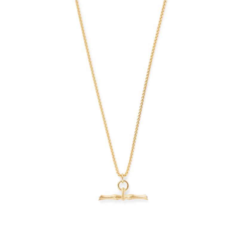 Bamboo T-Bar Necklace in 18ct Gold Vermeil