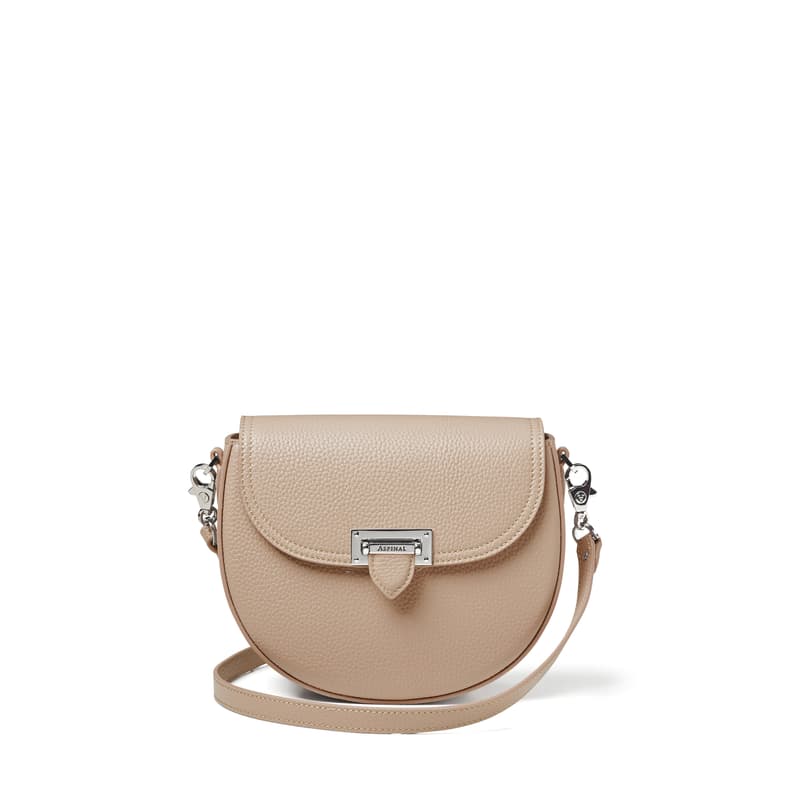 Portobello Crossbody Bag in Soft Taupe Pebble