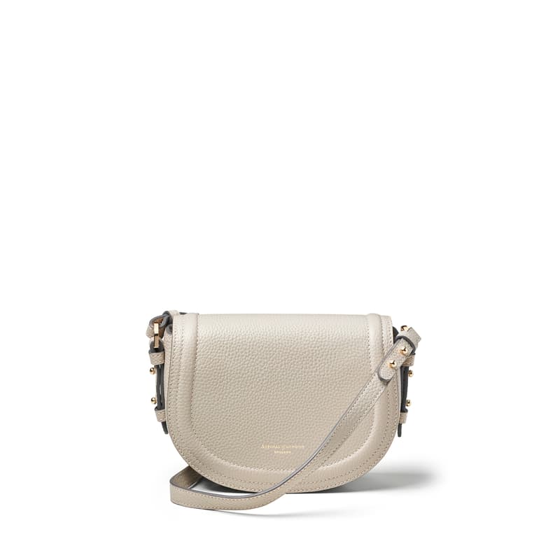 Small Stella Satchel Crossbody Bag in Dove Grey Pebble