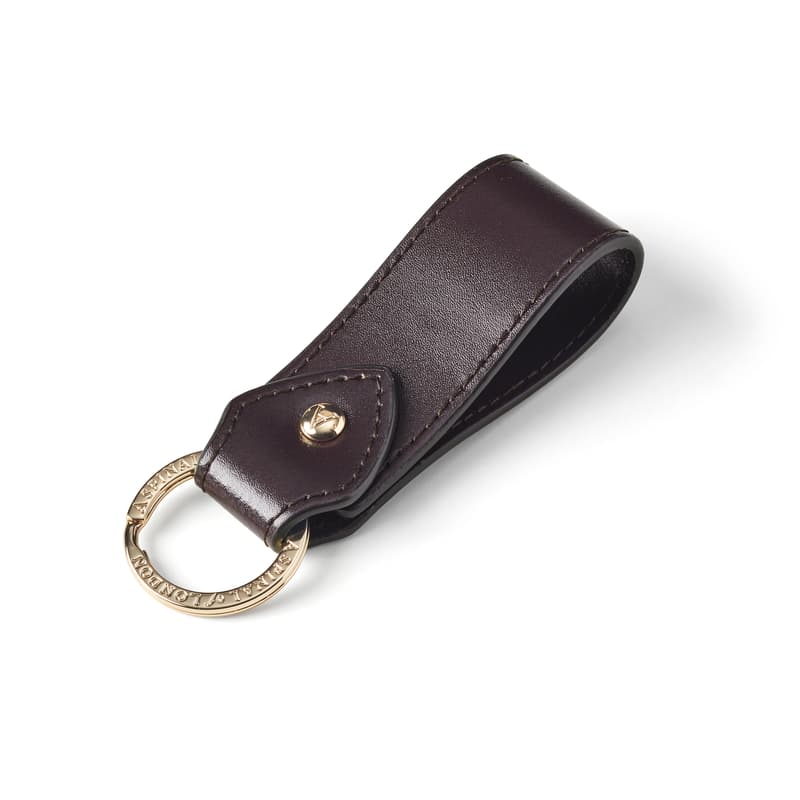 Small Leather Loop Keyring in Smooth Chocolate