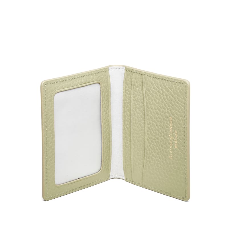 ID & Travel Card Case in Pistachio Pebble