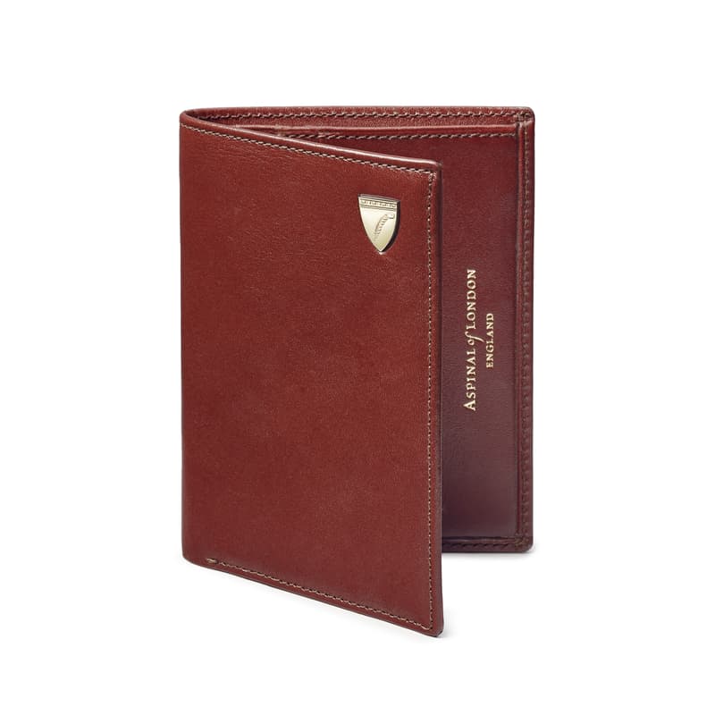Credit Card Wallet with Notes Pocket in Smooth Cognac
