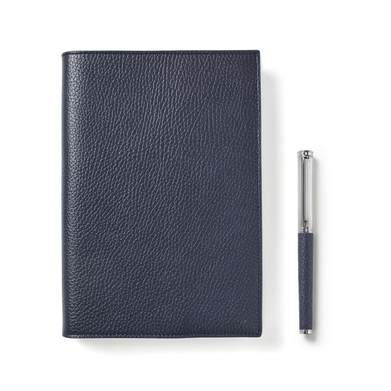 A5 Refillable Journal & Pen Set in Navy Pebble