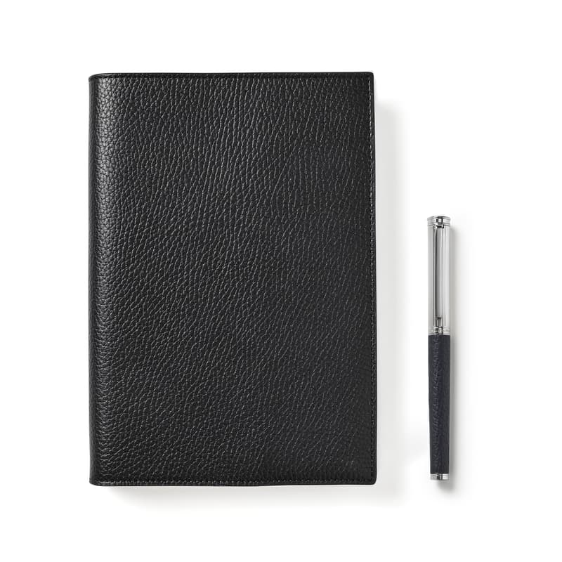 A5 Refillable Journal & Pen Set in Black Pebble