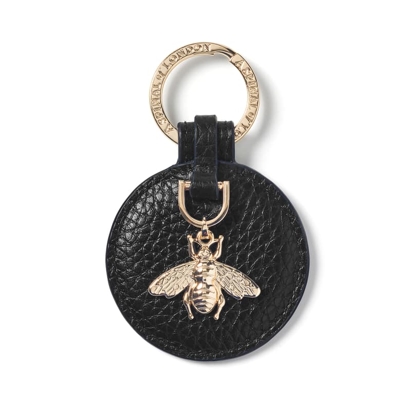 Bee Keyring in Black Pebble