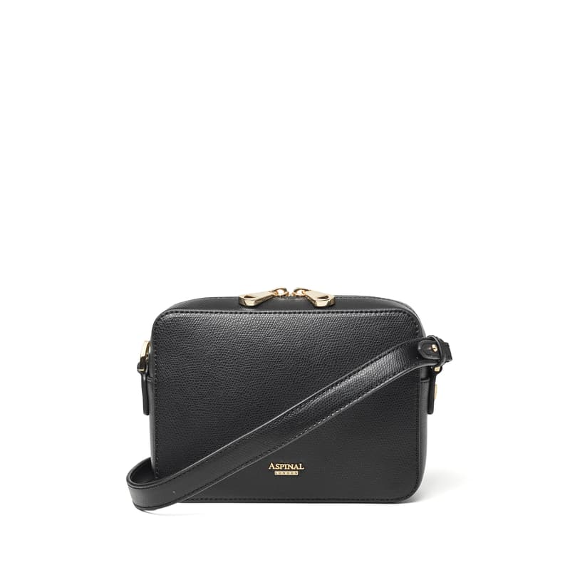 Camera Crossbody in Black Soft Saffiano