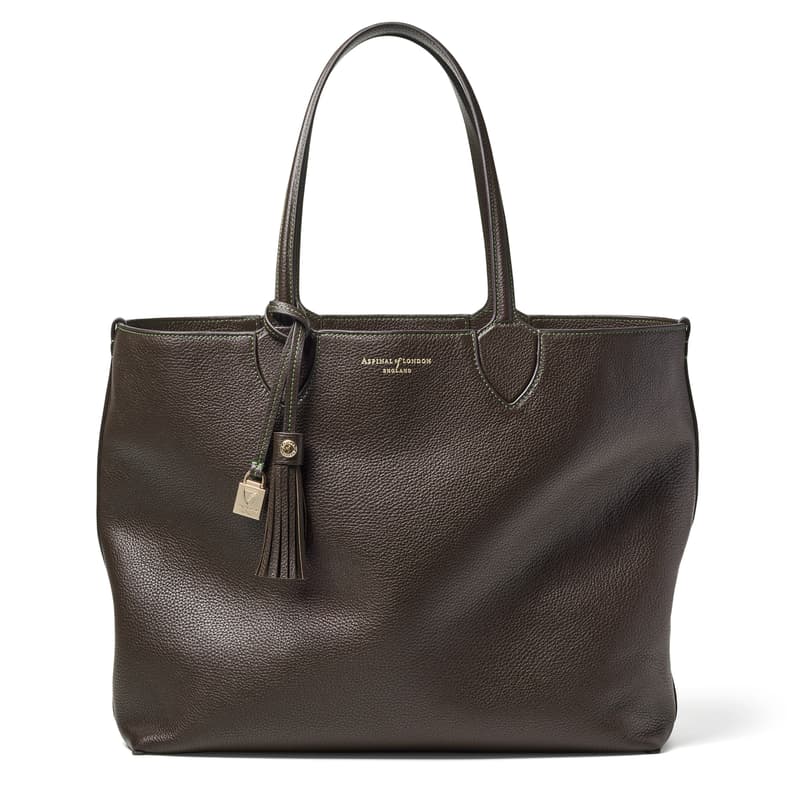 Hudson Tote in Dark Brown Pebble