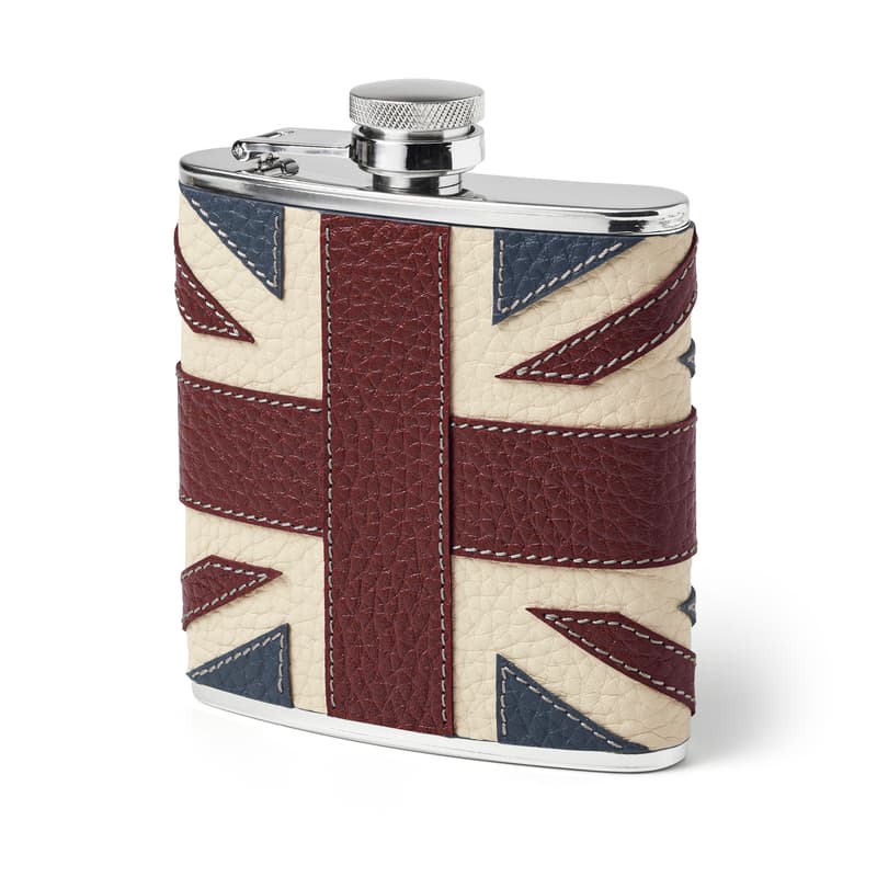 Classic 5oz Leather Hip Flask in Brit Pebble
