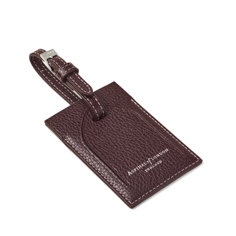Hudson Luggage Tag in Wine Milled Pebble